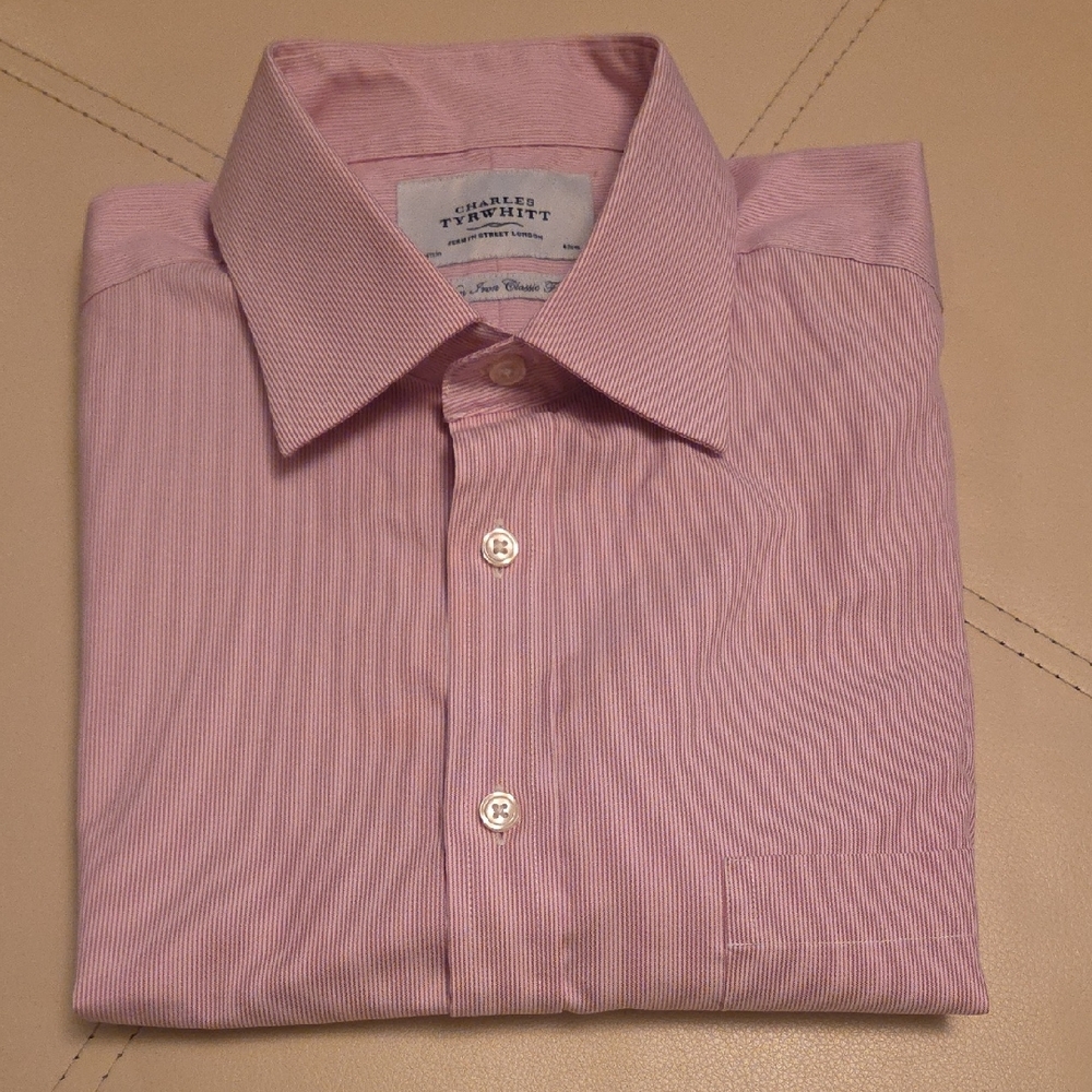 Charles Tyrwhitt Pink Pinstripe Shirt